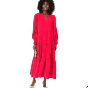 Tuckernuck res long sleeve tiered midi dress - size medium - worn twice.